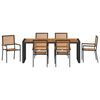 vidaXL Garden Dining Set 7 pcs Black and Brown Poly Rattan