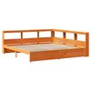 vidaXL Bookcase Bed 2 pcs Wax Brown 200 x 200 cm Solid Pine Wood