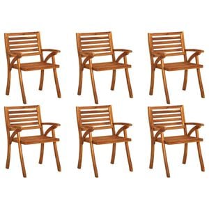 vidaXL Garden Chairs 6 pcs Solid Acacia Wood