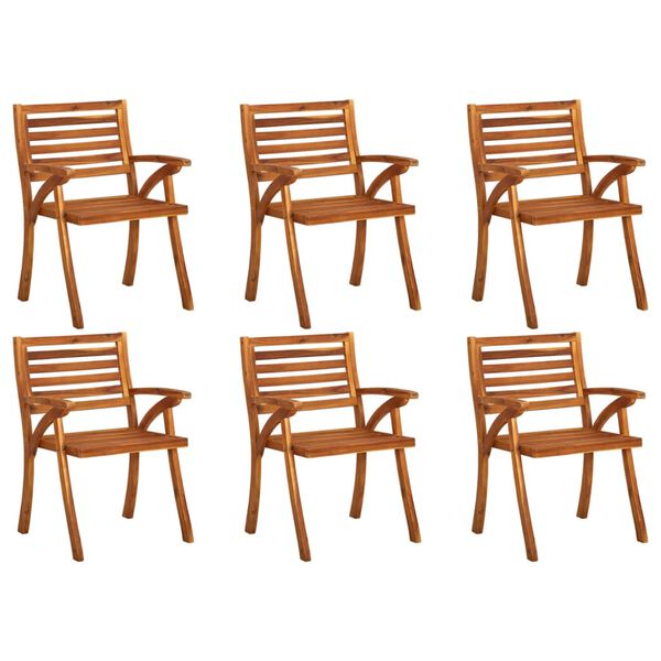 vidaXL Garden Chairs 6 pcs Solid Acacia Wood