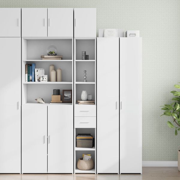 vidaXL Slim Storage Cabinet White 30x42.5x225 cm Engineered Wood