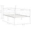 vidaXL Bed Frame without Mattress with Slatted Base White Metal 90x200 cm