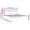 vidaXL Metal Bed Frame without Mattress with Headboard White 120x200cm