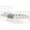 vidaXL Bed Frame without Mattress White Small Single Solid Wood Pine