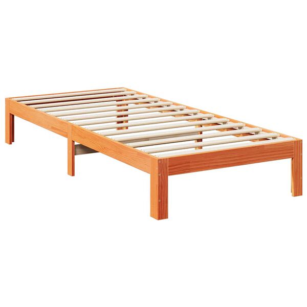 vidaXL Family Bed Frame No Mattress Wax Brown 240x200 cm Solid Wood Pine