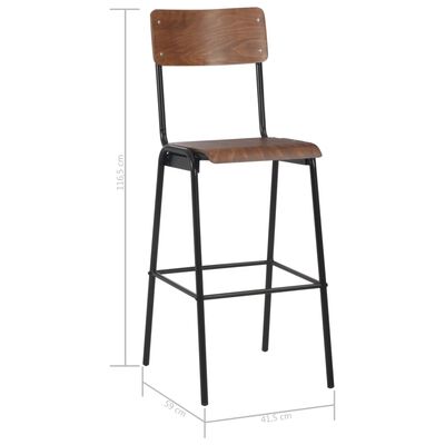 vidaXL Bar Chairs 6 pcs Solid Plywood Steel