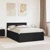 vidaXL Bed Frame with Headboard Black 140 x 200 cm Engineered Wood