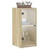 vidaXL Side Cabinet with Glass Doors Sonoma Oak 35x37x75.5 cm