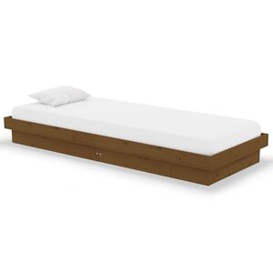 vidaXL Bed Frame without Mattress Honey Brown Solid Wood Small Single