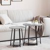 vidaXL Side Table Set 2 pcs Grey sonoma and Black 50 x 50 x 51 cm