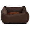 vidaXL Dog Bed Brown 110.5x80.5x26 cm Linen Look Fleece