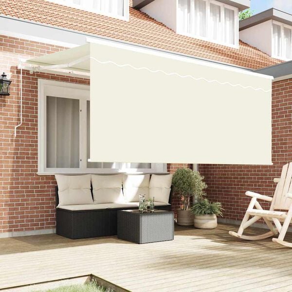 vidaXL Retractable Awning Cream 300 x 200 cm Polyester and Aluminium