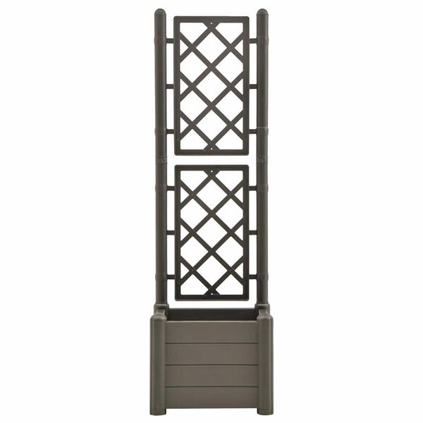 vidaXL Garden Planter with Trellis 43x43x142 cm PP Anthracite
