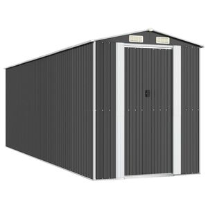 vidaXL Garden Shed Anthracite 192x606x223 cm Galvanised Steel