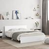 vidaXL Bed Frame with LED without Mattress White 160x200 cm
