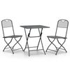 vidaXL 3 Piece Garden Dining Set Expanded Metal Mesh Anthracite