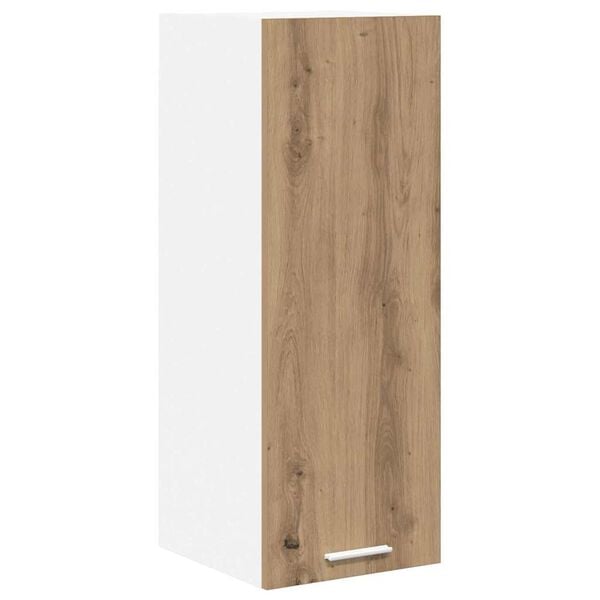 vidaXL Hanging Cabinet with Door Artisan Oak and White 30 x 31 x 80 cm