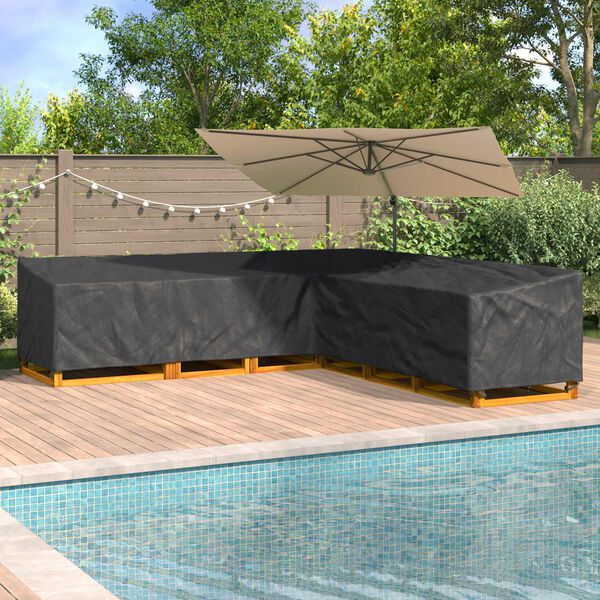 vidaXL Furniture Cover Black 300 x 300 x 80 cm 600D Oxford Fbric