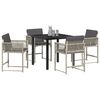 vidaXL Garden Dining Set 5 pcs Light Grey Poly Rattan