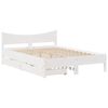 vidaXL Bed Frame with Drawers White 120x200 cm Solid Wood Pine
