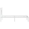 vidaXL Metal Bed Frame without Mattress with Headboard White 75x190cm