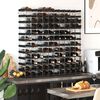 vidaXL Wine Rack for 120 Bottles Black Solid Pine Wood