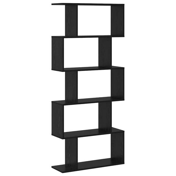 vidaXL Book Cabinet Black Oak 70 x 24 x 161 cm Engineered Wood