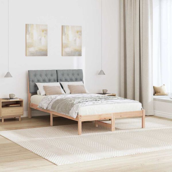 vidaXL Bed Frame Light Grey 120 x 200 cm Solid Pine Wood