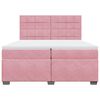 vidaXL Box Spring Bed with Mattress Pink 200x200 cm Velvet