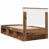 vidaXL Bed Frame with Headboard Old Wood 90 x 190 cm Solid Pine Wood