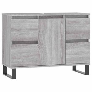 vidaXL Bathroom Cabinet Grey Sonoma 80x33x60 cm Engineered Wood