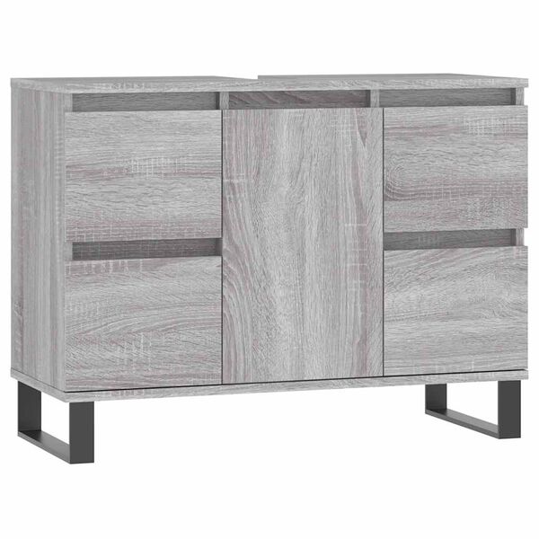 vidaXL Bathroom Cabinet Grey Sonoma 80x33x60 cm Engineered Wood