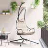 vidaXL Hanging Egg Chair Folding Taupe 94 x 107 x 196.5 cm Steel