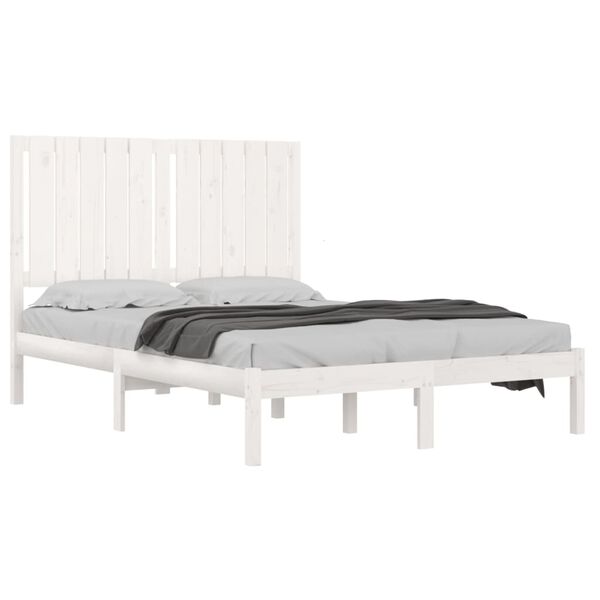 vidaXL Bed Frame without Mattress White 120x190 cm Small Double Solid Wood