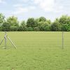 vidaXL Fence with Post Silver 0.4 x 25 m Steel and PVC