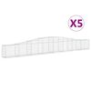 vidaXL Arched Gabion Baskets 5 pcs 400x30x40/60 cm Galvanised Iron