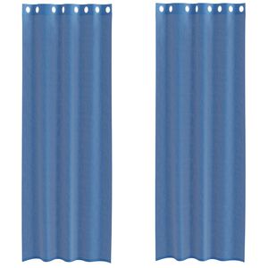 vidaXL Voile Curtains with Grommets 2 pcs Royal Blue