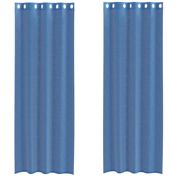 vidaXL Voile Curtains with Grommets 2 pcs Royal Blue