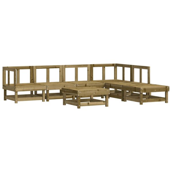 vidaXL 7 Piece Garden Lounge Set Impregnated Wood Pine