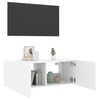 vidaXL TV Wall Cabinet with LED Lights White 80x35x31 cm