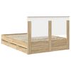 vidaXL Bed Frame with Drawer Sonoma Oak 140 x 190 cm Engineer Wood