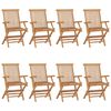 vidaXL Garden Chairs 8 pcs Solid Teak Wood