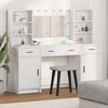 vidaXL Dressing Table Set with Drawer 3 pcs White Engineered wood