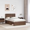 vidaXL Bed Frame with Headboard Brown Oak 120 x 200 cm Solid Pine Wood