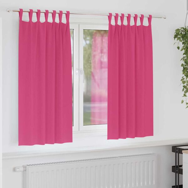 vidaXL Blackout Curtains with Rings 2 pcs Bright Pink 175 x 140 cm