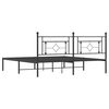 vidaXL Metal Bed Frame without Mattress with Headboard Black 183x213cm