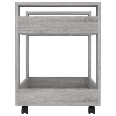 vidaXL Desk Trolley Grey Sonoma 60x45x60 cm Engineered Wood