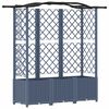vidaXL Raised Bed with Trellis and Roof Grey 163 x 40 x 141 cm PP