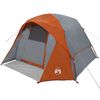 vidaXL Family Tent Cabin 6-Person Grey and Orange Waterproof