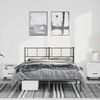 vidaXL Metal Bed Frame without Mattress with Headboard Black 135x190cm